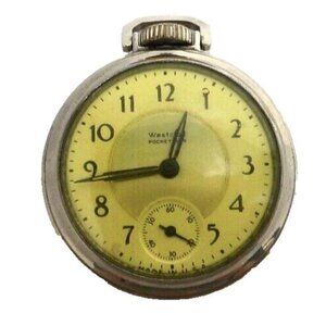 WESTCLOX Pocket Ben vintage analog wind up pocket watch approx 1 7/8" across USA